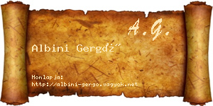 Albini Gergő névjegykártya